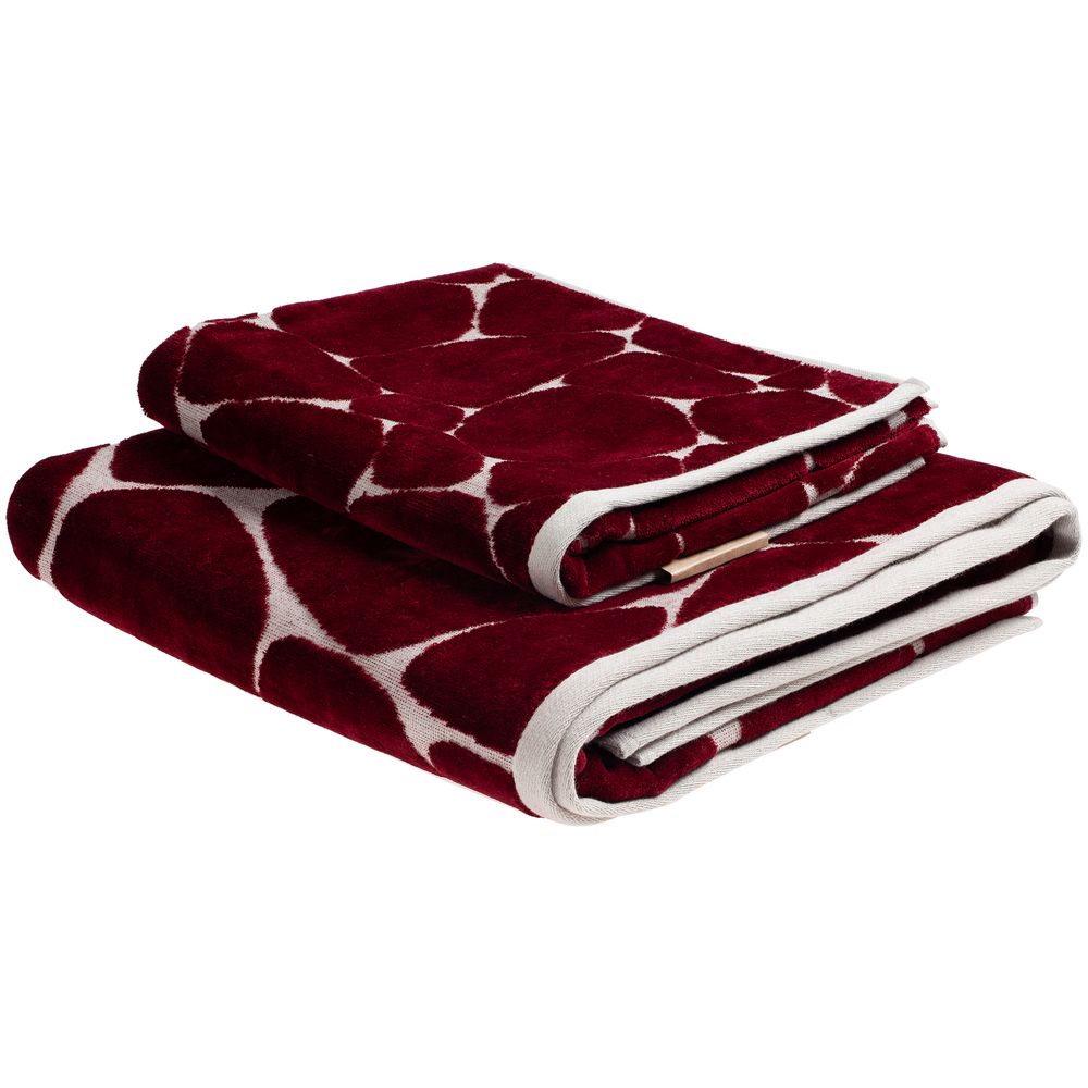 Полотенце Giraffe, малое, бежевое с бордовым — изображение 8