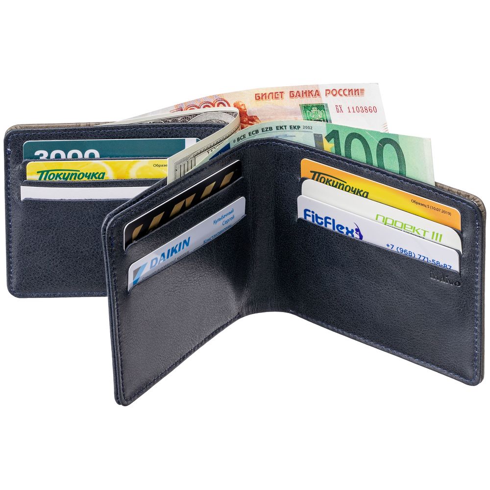 Портмоне inCase, серое с синим — изображение 4