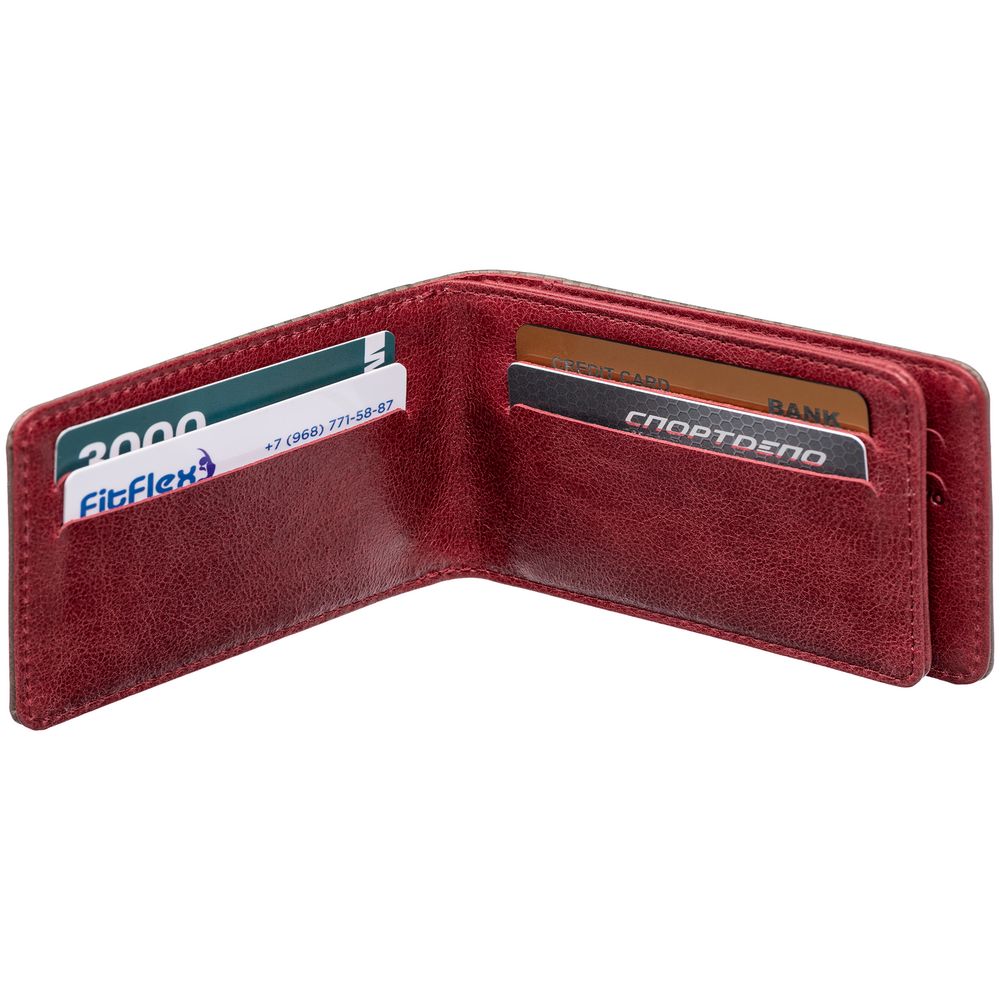 Футляр для карточек inCase, серый с бордовым — изображение 5