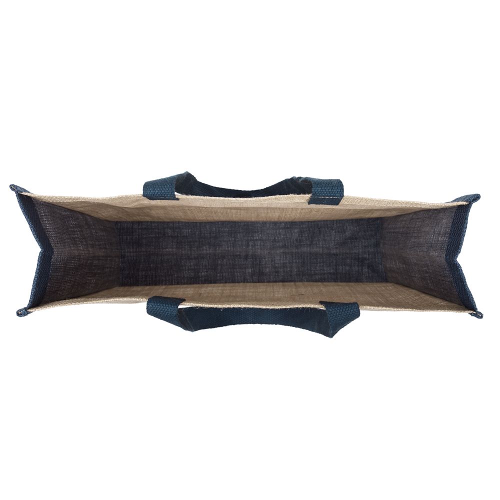 Холщовая сумка для покупок Bagari с синей отделкой — изображение 5