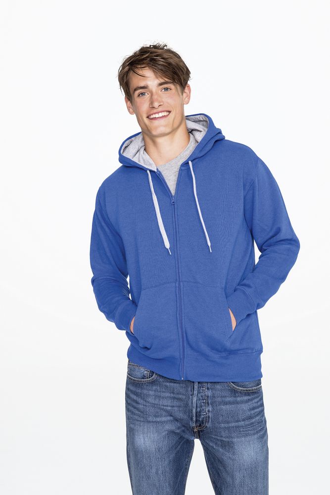 Толстовка мужская на молнии Soul Men 290 с контрастным капюшоном, черная — изображение 5