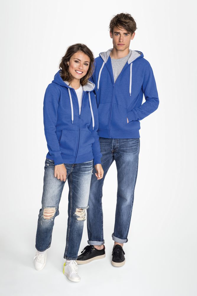 Толстовка мужская на молнии Soul Men 290 с контрастным капюшоном, черная — изображение 6