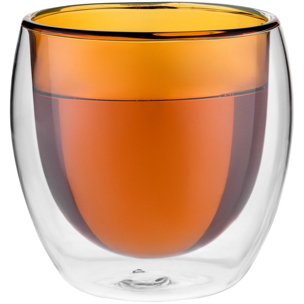 Стакан с двойными стенками Glass Bubble, желтый — изображение 3