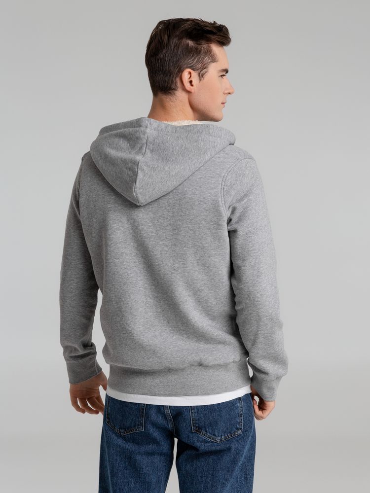 Толстовка унисекс на молнии Sherpa 280, серый меланж — изображение 11