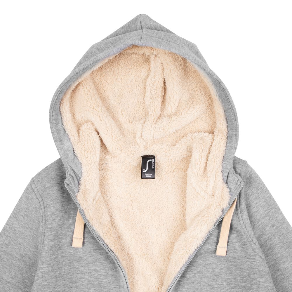 Толстовка унисекс на молнии Sherpa 280, серый меланж — изображение 4