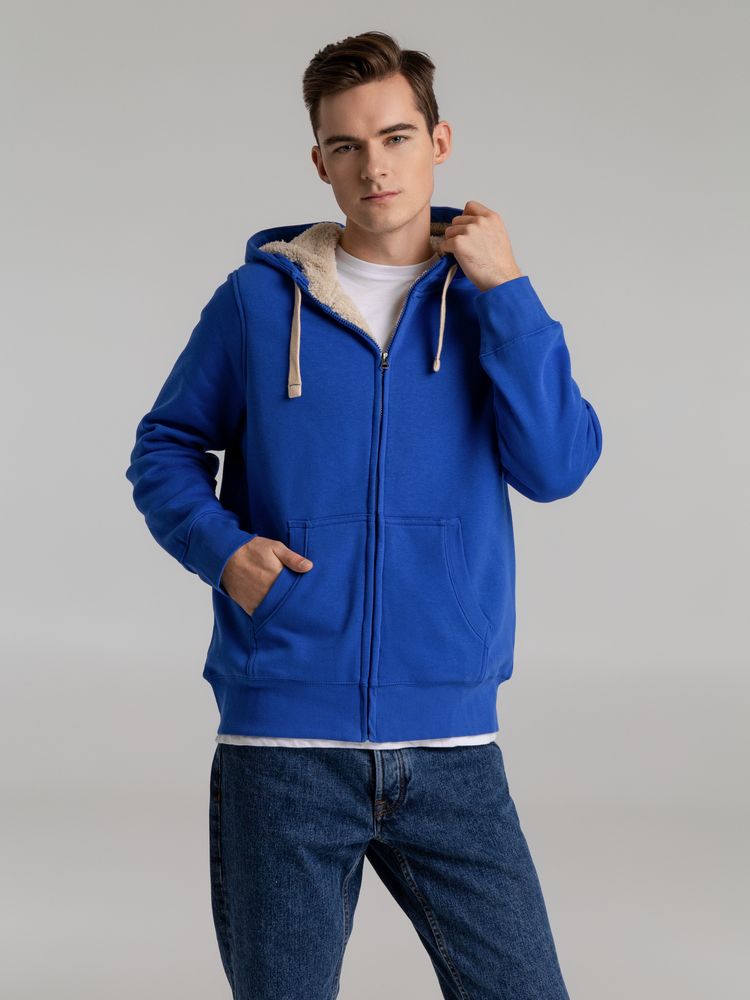 Толстовка унисекс на молнии Sherpa 280, ярко-синяя — изображение 6