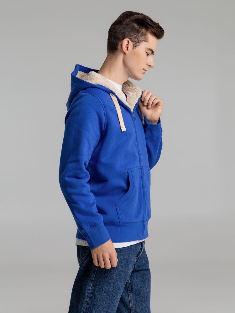 Толстовка унисекс на молнии Sherpa 280, ярко-синяя — изображение 7