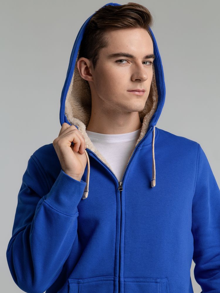 Толстовка унисекс на молнии Sherpa 280, ярко-синяя — изображение 9