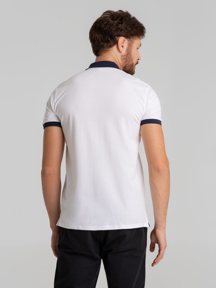 Рубашка поло Prince 190, белая с темно-синим — изображение 7
