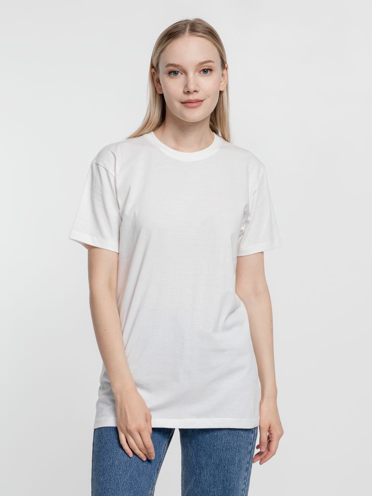 Футболка унисекс T-Bolka 160, белая (теплый оттенок) — изображение 9