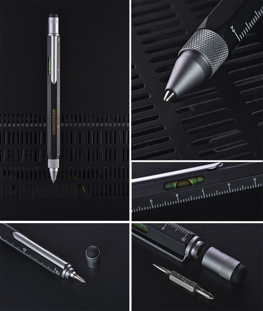 Ручка шариковая Construction, мультиинструмент, красная — изображение 8