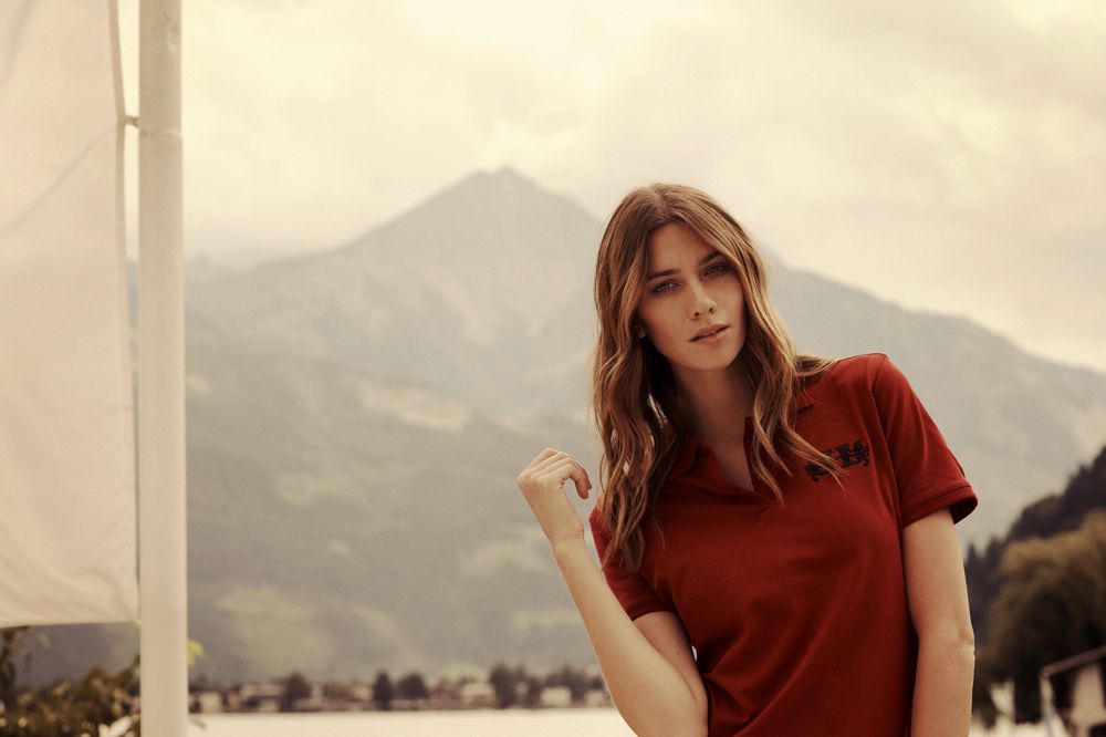 Рубашка поло стретч женская Albatross, красная — изображение 5