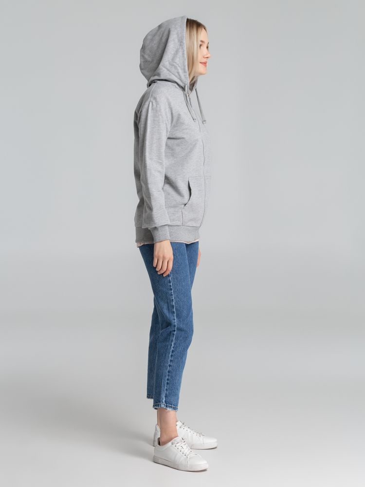 Толстовка на молнии с капюшоном Unit Siverga, серый меланж — изображение 8