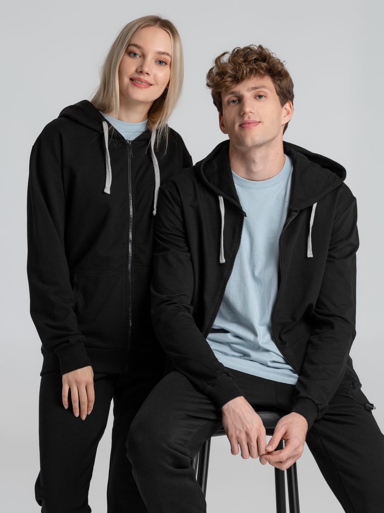 Толстовка на молнии с капюшоном Unit Siverga, черная — изображение 14