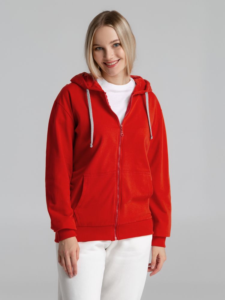 Толстовка на молнии с капюшоном Unit Siverga, красная — изображение 7