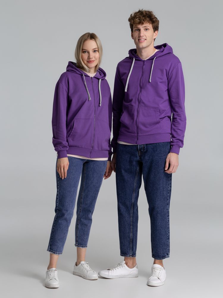 Толстовка на молнии с капюшоном Unit Siverga, фиолетовая — изображение 14
