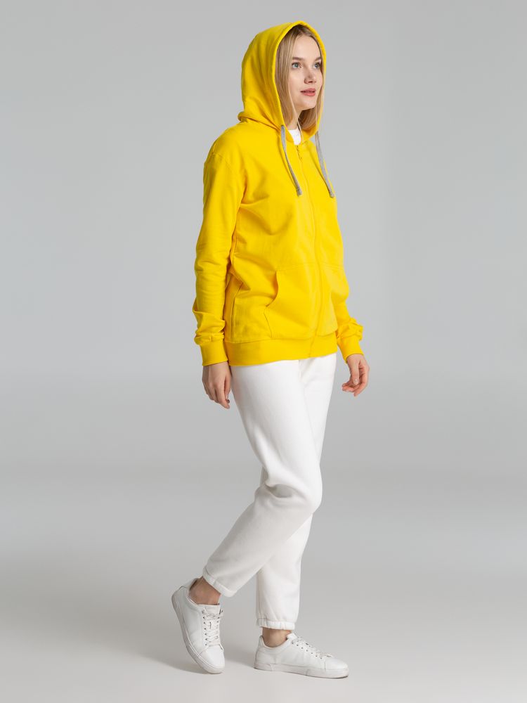 Толстовка на молнии с капюшоном Unit Siverga, желтая — изображение 9