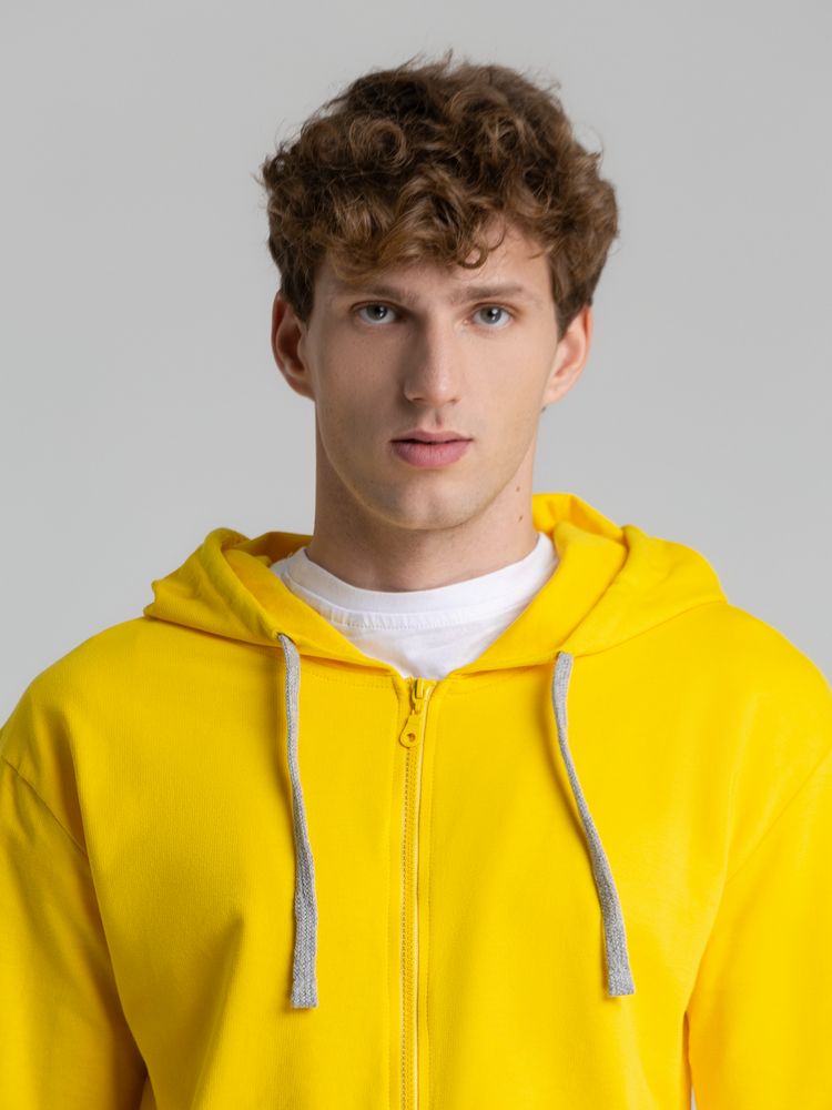 Толстовка на молнии с капюшоном Unit Siverga, желтая — изображение 10