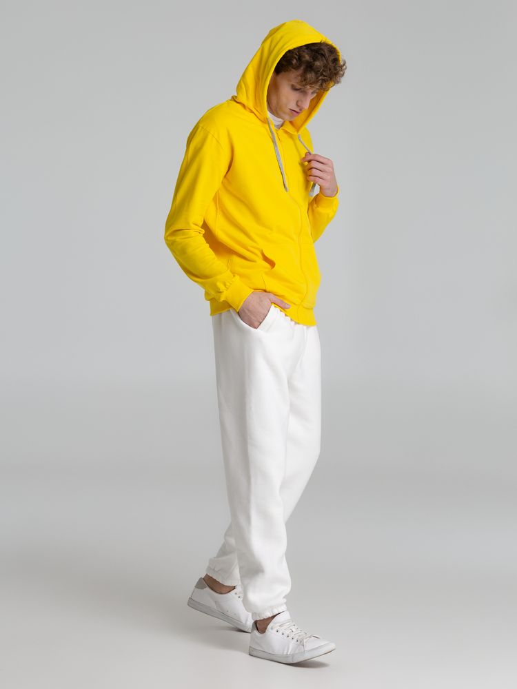 Толстовка на молнии с капюшоном Unit Siverga, желтая — изображение 13