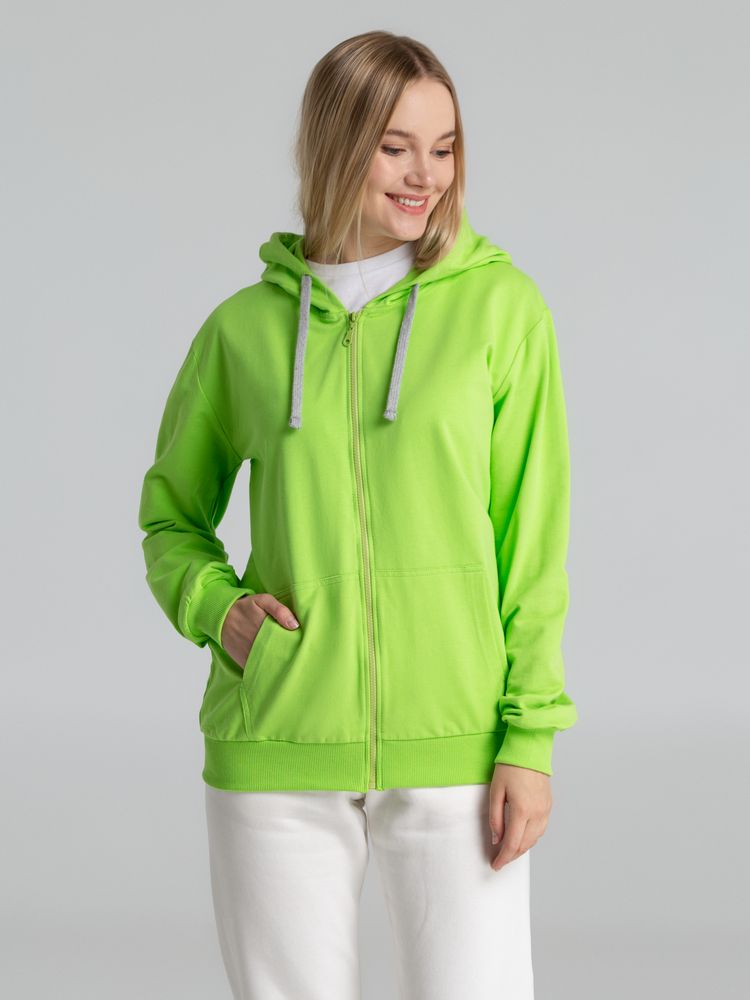 Толстовка на молнии с капюшоном Unit Siverga, зеленое яблоко — изображение 7
