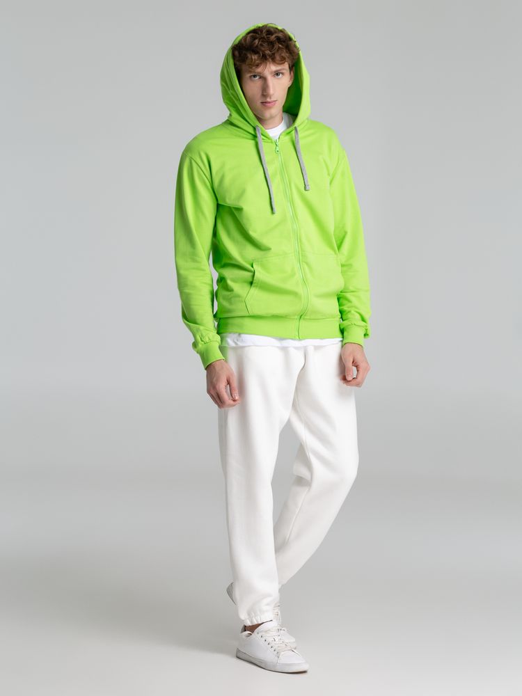 Толстовка на молнии с капюшоном Unit Siverga, зеленое яблоко — изображение 13