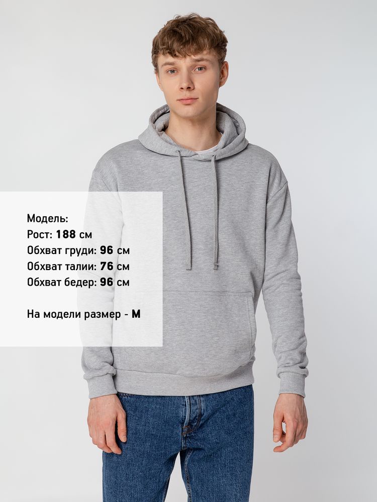 Толстовка с капюшоном Unit Kirenga Heavy, серый меланж — изображение 7