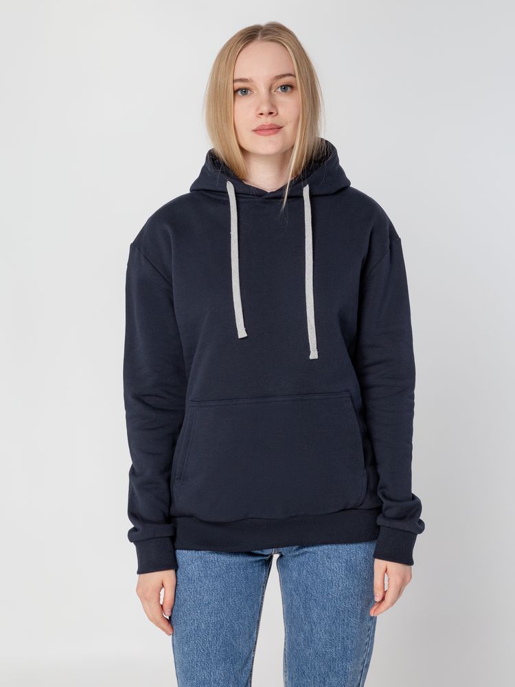 Толстовка с капюшоном Unit Kirenga Heavy, темно-синяя — изображение 8