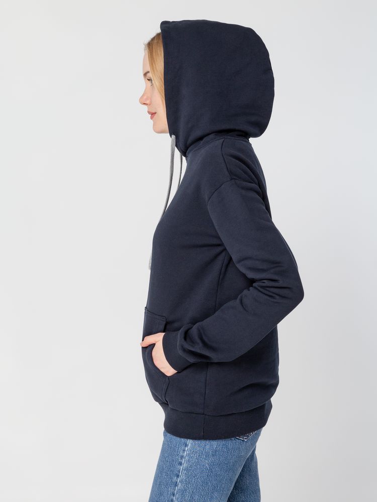 Толстовка с капюшоном Unit Kirenga Heavy, темно-синяя — изображение 9