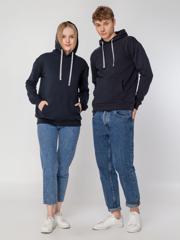 Толстовка с капюшоном Unit Kirenga Heavy, темно-синяя — изображение 15