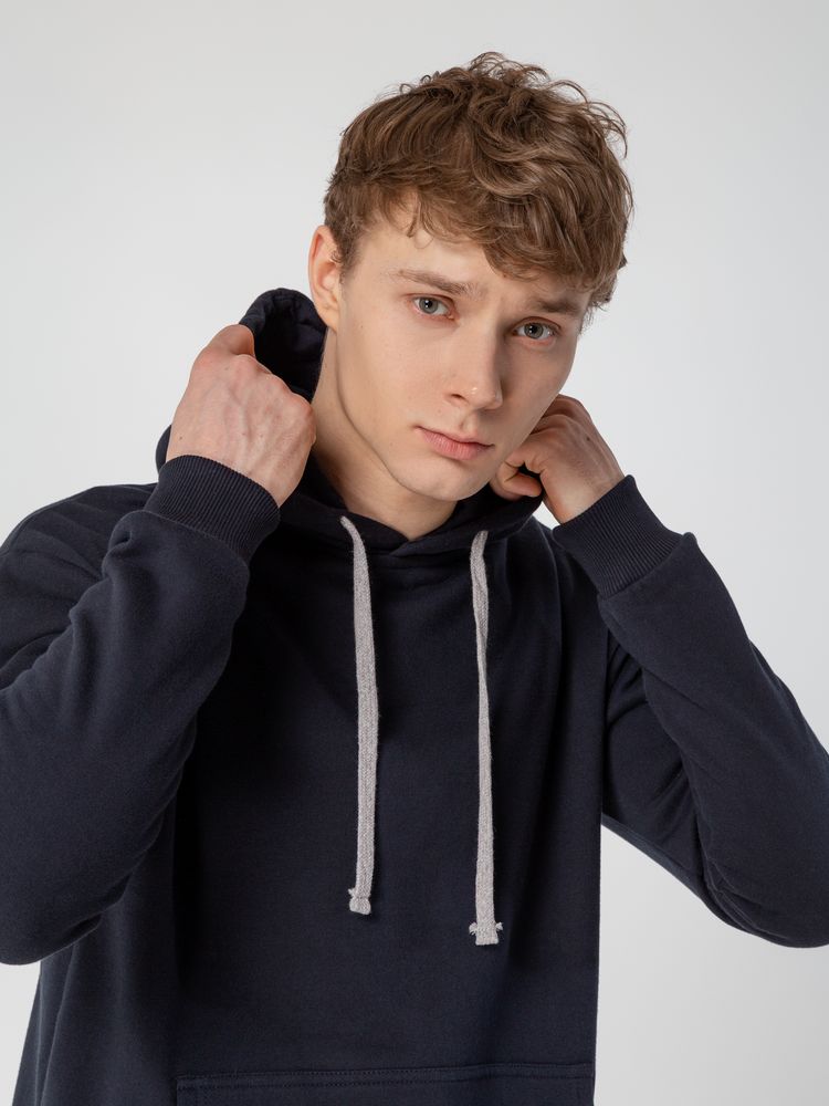 Толстовка с капюшоном Unit Kirenga Heavy, темно-синяя — изображение 14