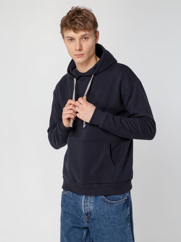 Толстовка с капюшоном Unit Kirenga Heavy, темно-синяя — изображение 12