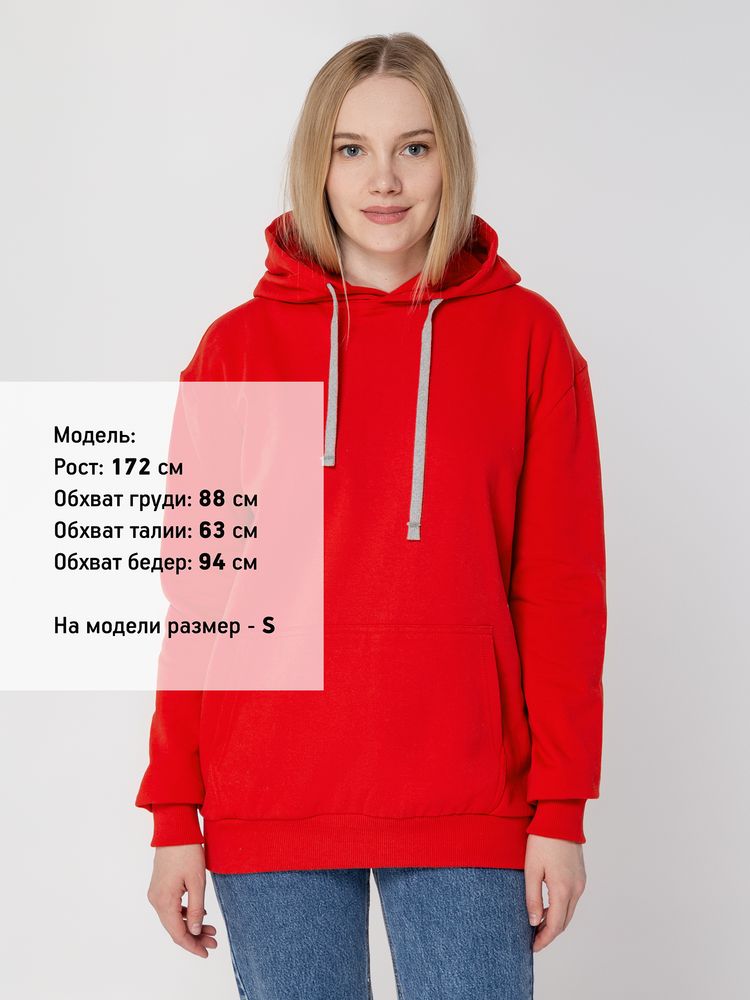 Толстовка с капюшоном Unit Kirenga Heavy, красная — изображение 7