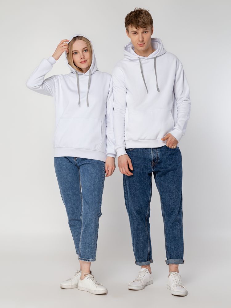 Толстовка с капюшоном Unit Kirenga Heavy, белая — изображение 16