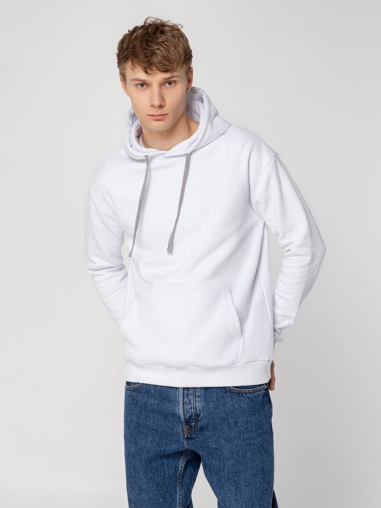 Толстовка с капюшоном Unit Kirenga Heavy, белая — изображение 13