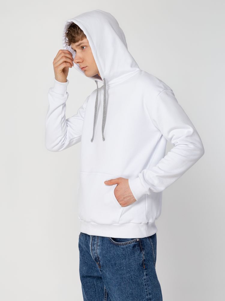 Толстовка с капюшоном Unit Kirenga Heavy, белая — изображение 15