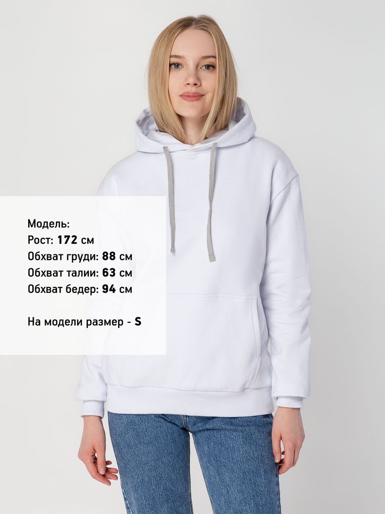 Толстовка с капюшоном Unit Kirenga Heavy, белая — изображение 7