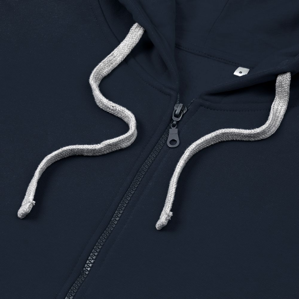 Толстовка на молнии с капюшоном Unit Siverga Heavy, темно-синяя — изображение 4