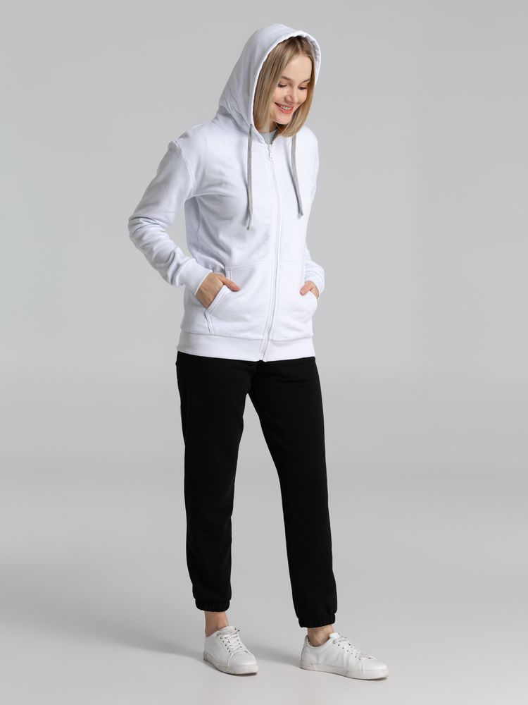 Толстовка на молнии с капюшоном Unit Siverga Heavy, белая — изображение 14