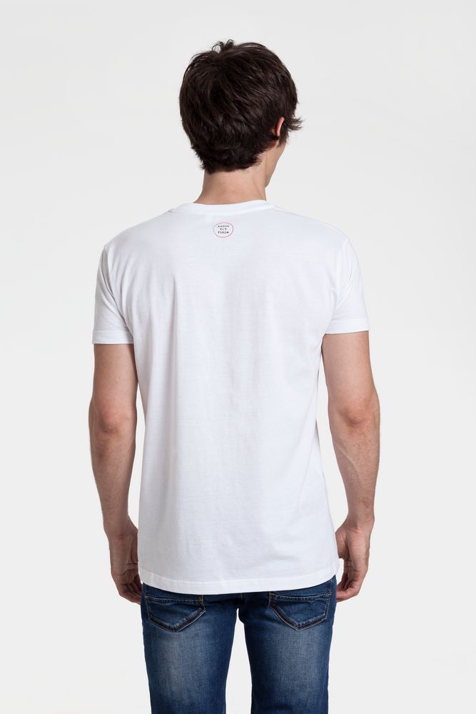 Футболка мужская приталенная «Давай возьмемся за руки», белая — изображение 6