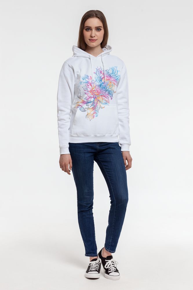 Толстовка с капюшоном Vibrance, белая — изображение 6