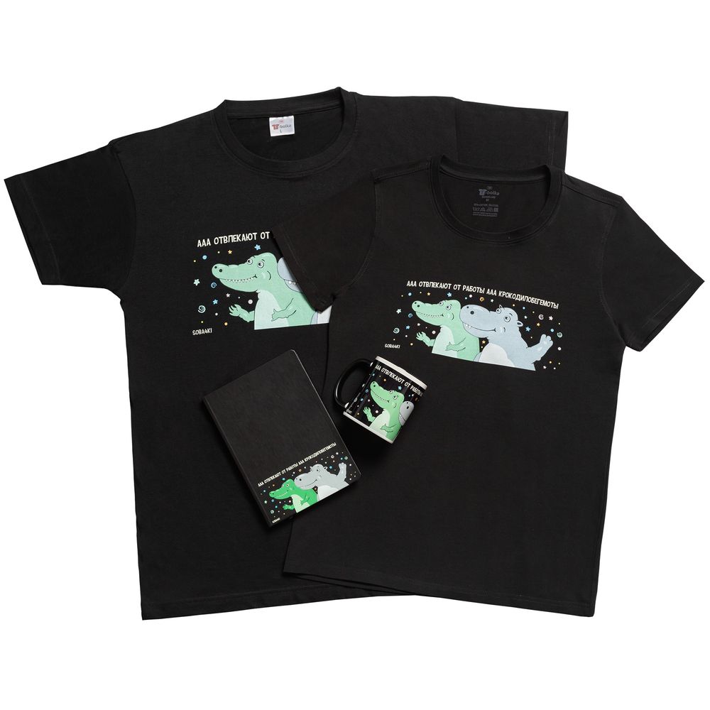 Футболка женская «Крокодилобегемоты», черная — изображение 7