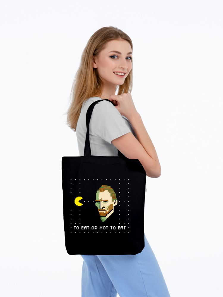 Холщовая сумка «Ван-Пакман», черная — изображение 4