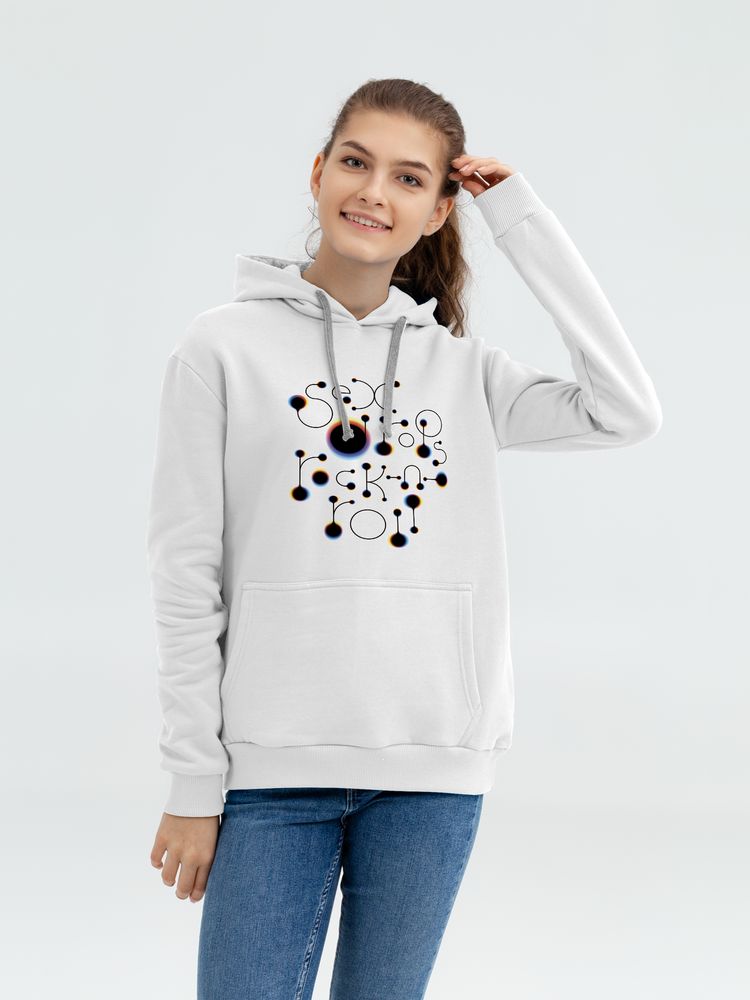 Толстовка с капюшоном No drugs, белая — изображение 3