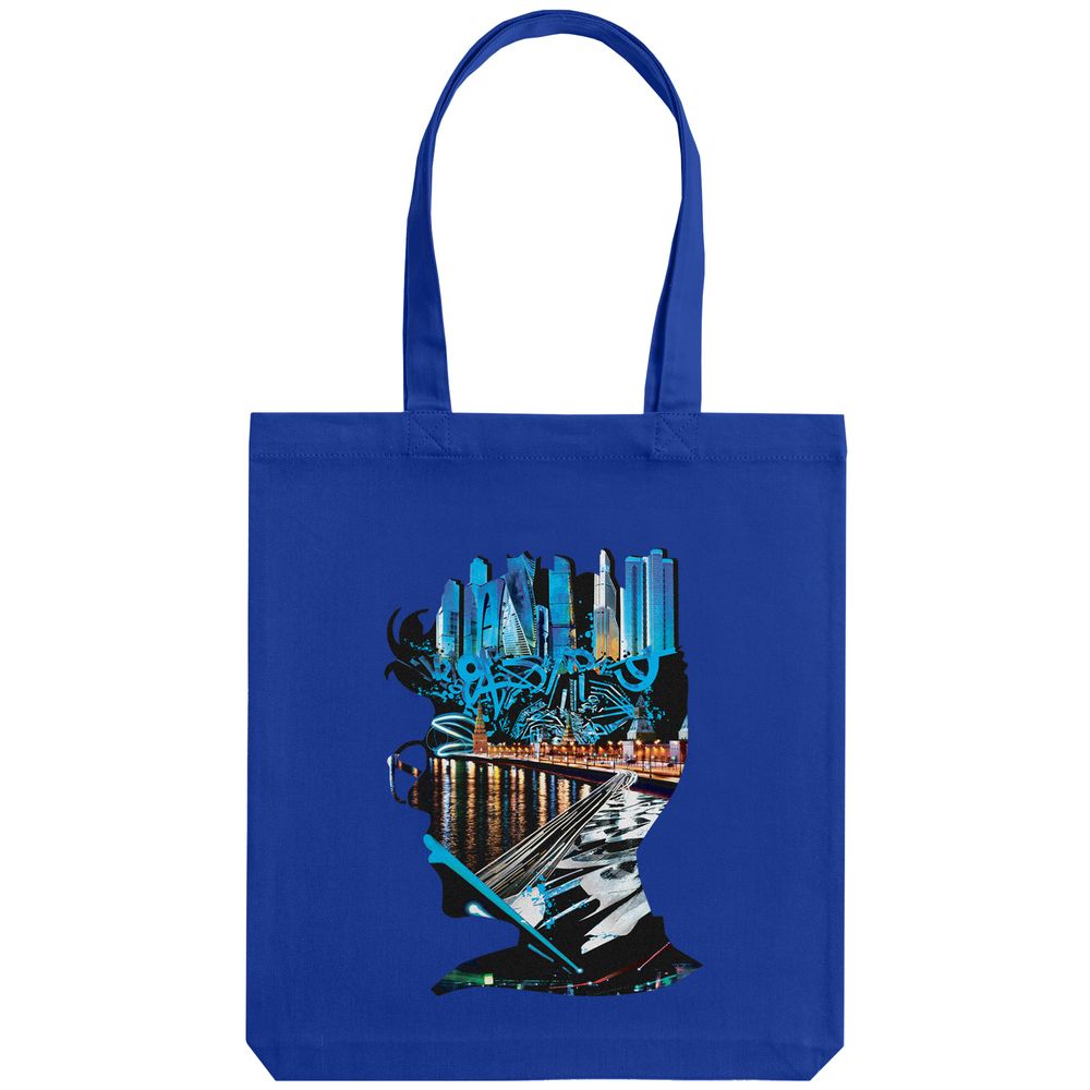Холщовая сумка Moscow Boy, ярко-синяя — изображение 3