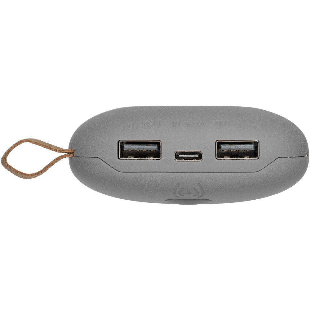 Аккумулятор с беспроводной зарядкой Pebble Wireless 9000 мАч, серый — изображение 5