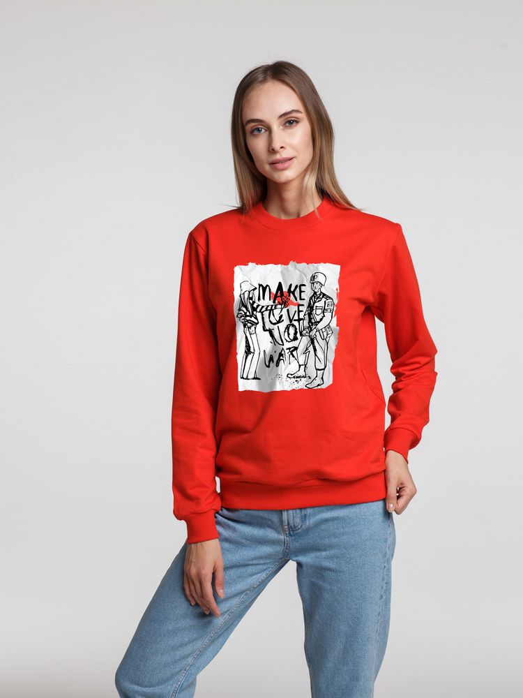 Толстовка Make Love, красная — изображение 3