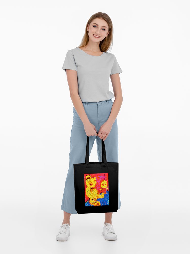 Холщовая сумка I Don't See You, черная — изображение 4