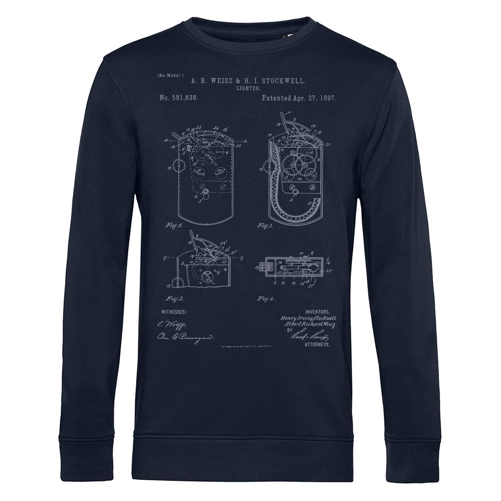 Свитшот Old Patents. Lighter, темно-синий — изображение 3