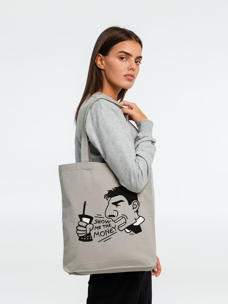 Холщовая сумка Show Me The Money, серая — изображение 4