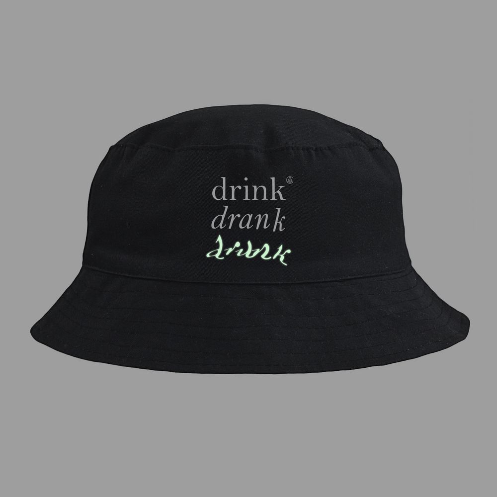 Панама Drunk со светящимся принтом, черная — изображение 3